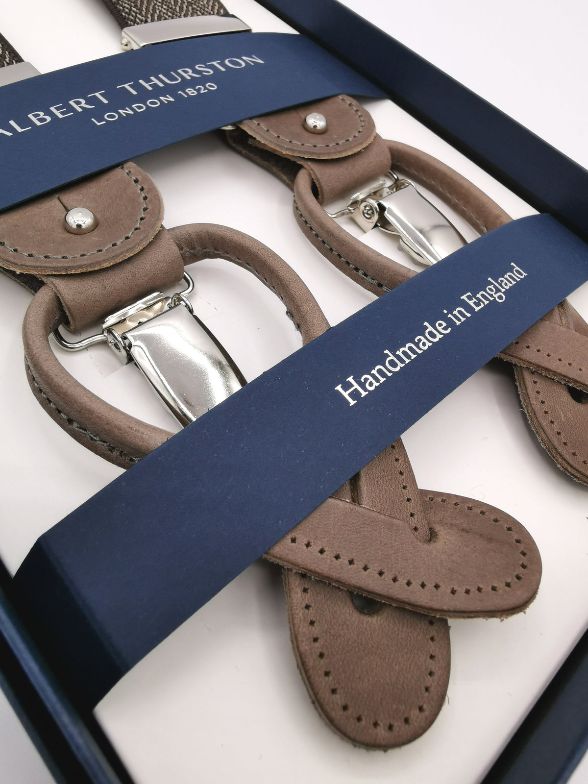 ALBERT THURSTON HERRINGBONE SUSPENDERS