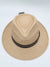 PANAMA HAT IN SAND COLOUR, BLUE-BROWN HEADBAND