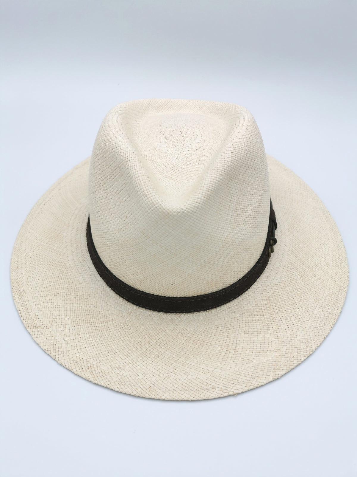Panama hat with leather headband