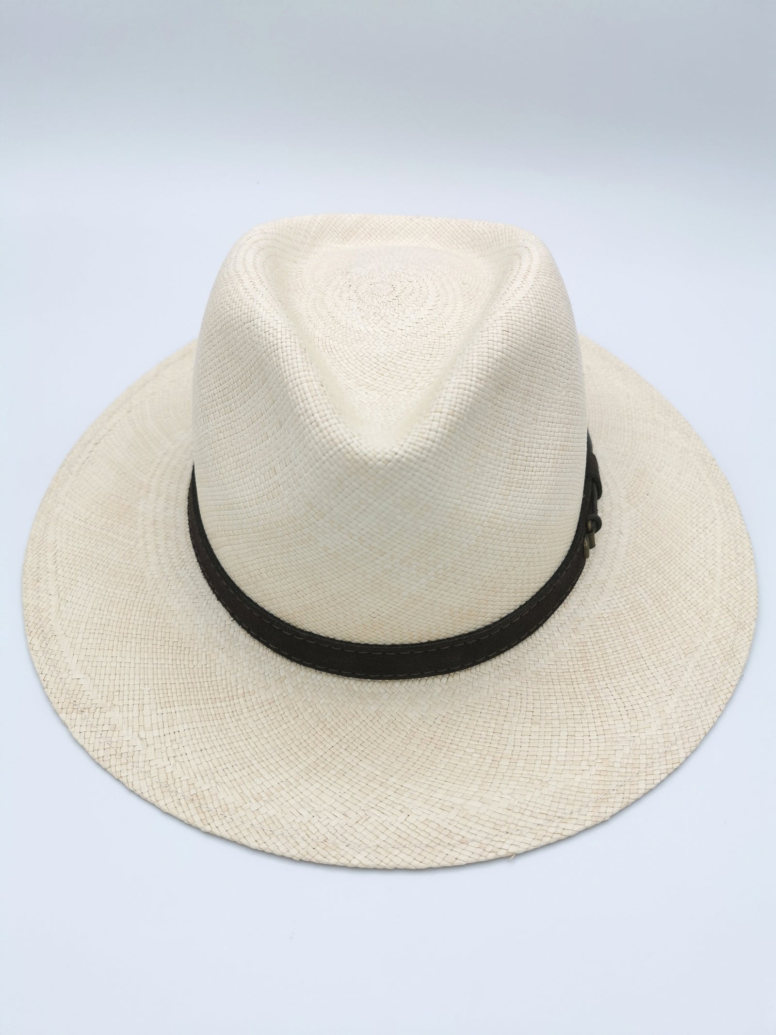 Panama hat with leather headband