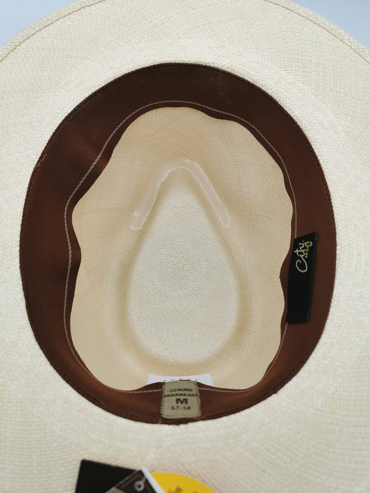 Panama hat with leather headband