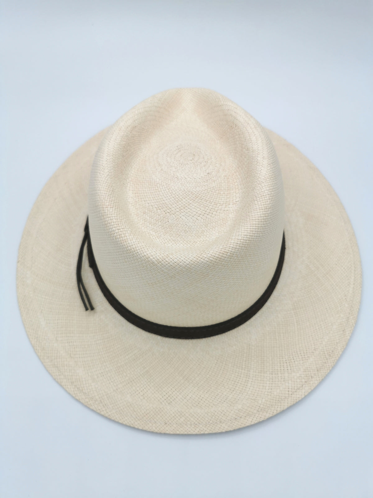 Panama hat with leather headband
