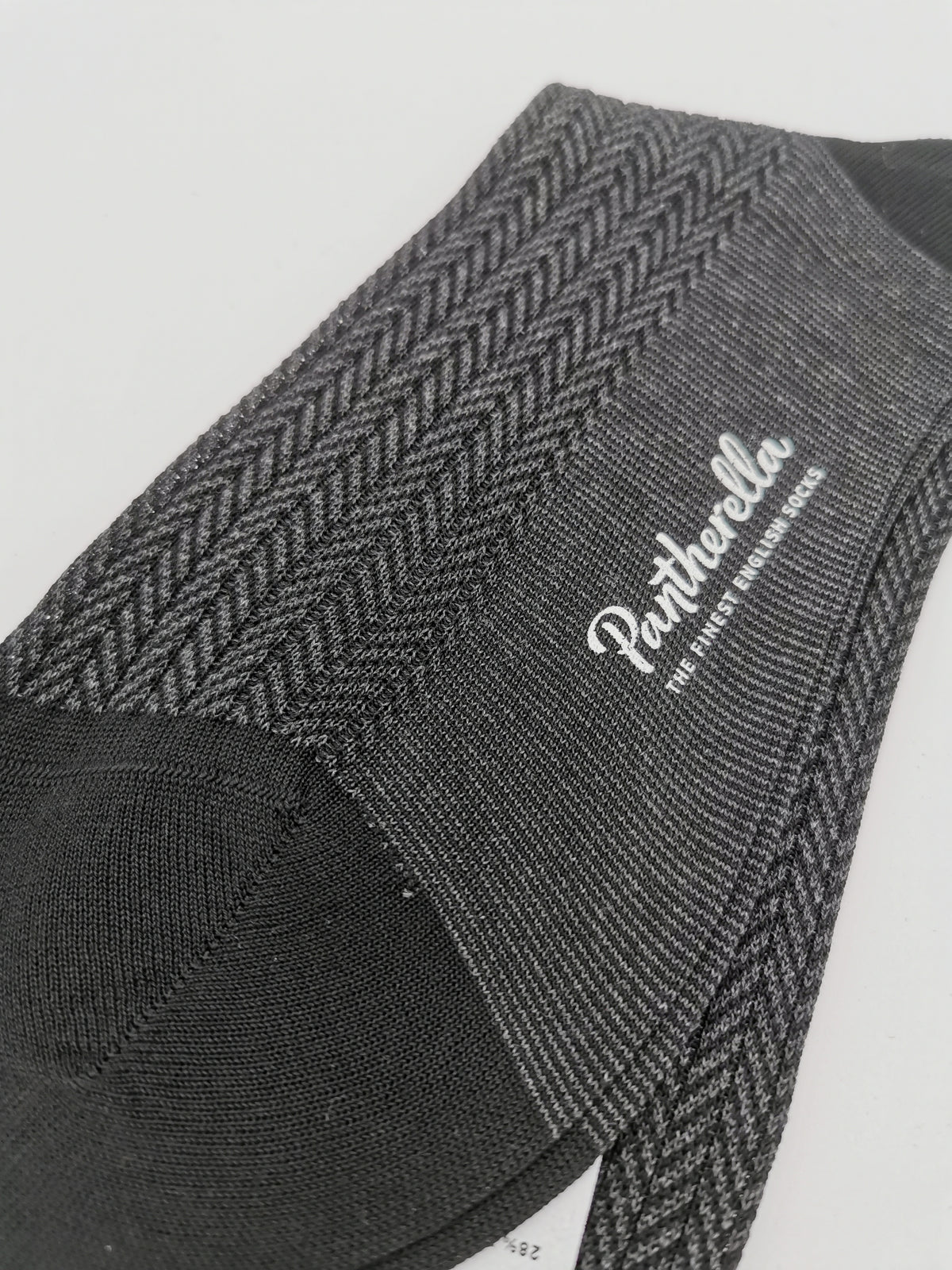 Pantherella black herringbone pattern socks