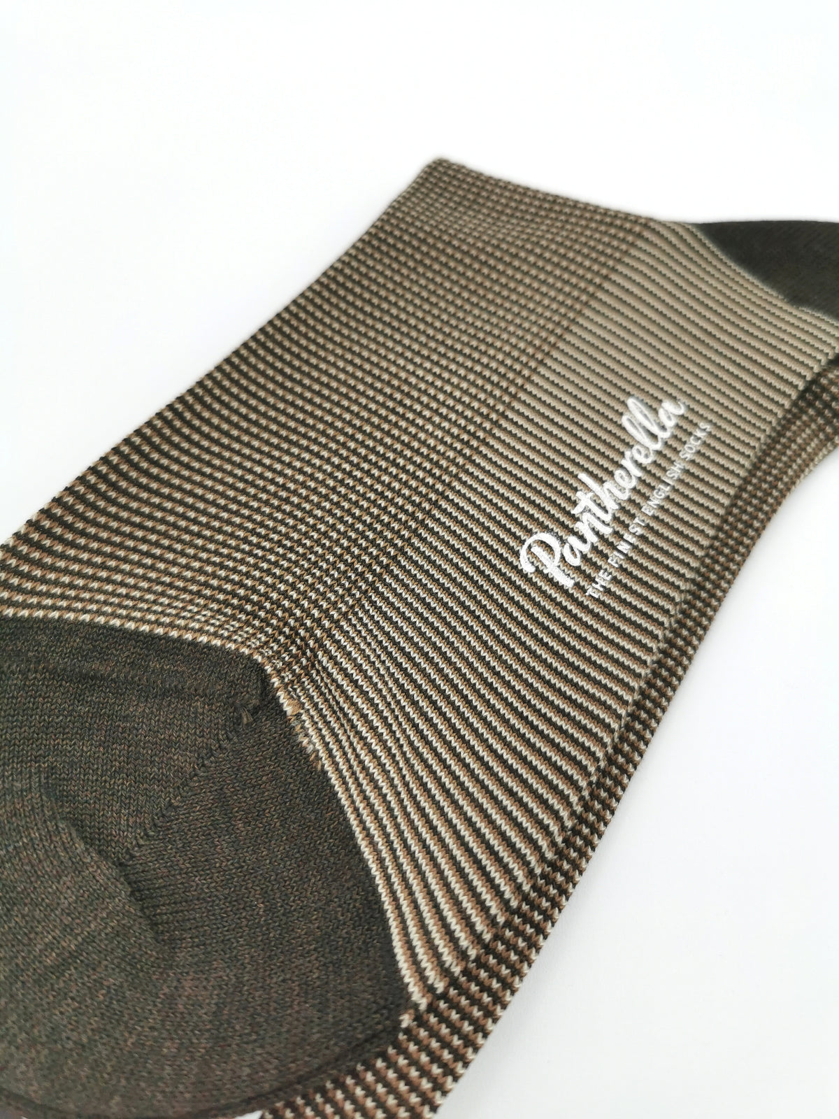 Pantherella lisle socks with small grid pattern