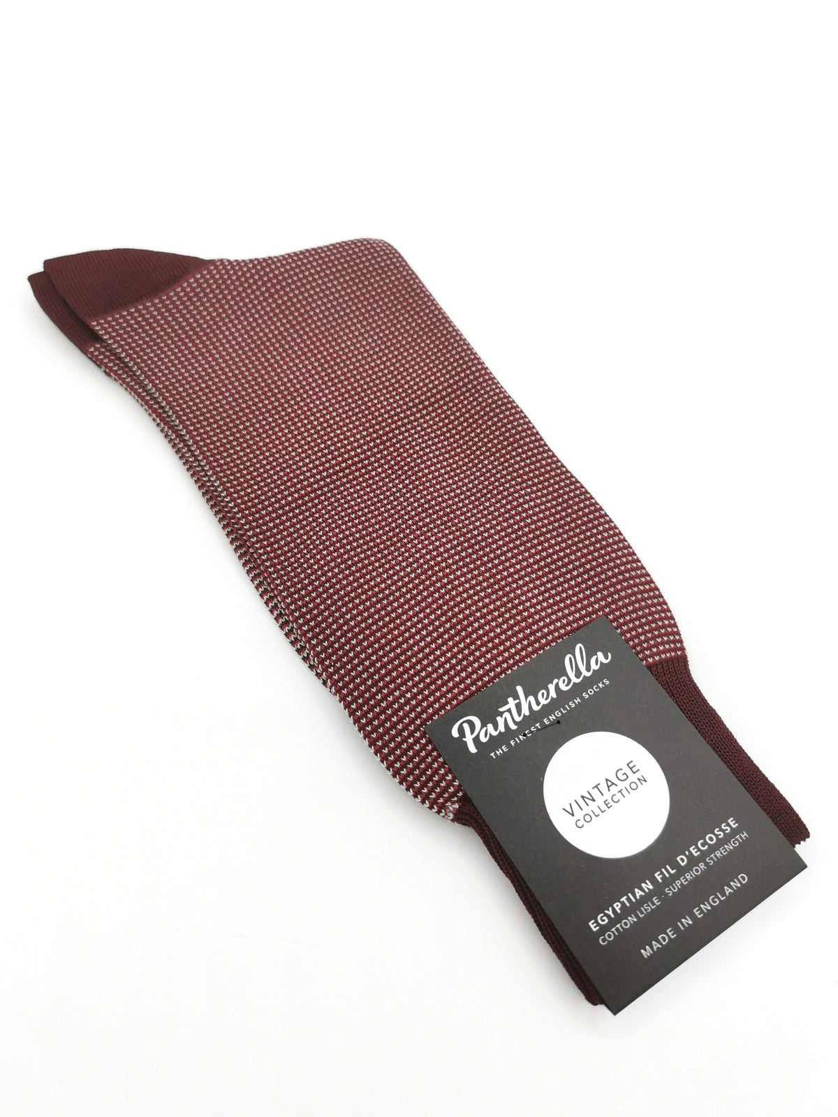 Pantherella lisle socks with small grid pattern