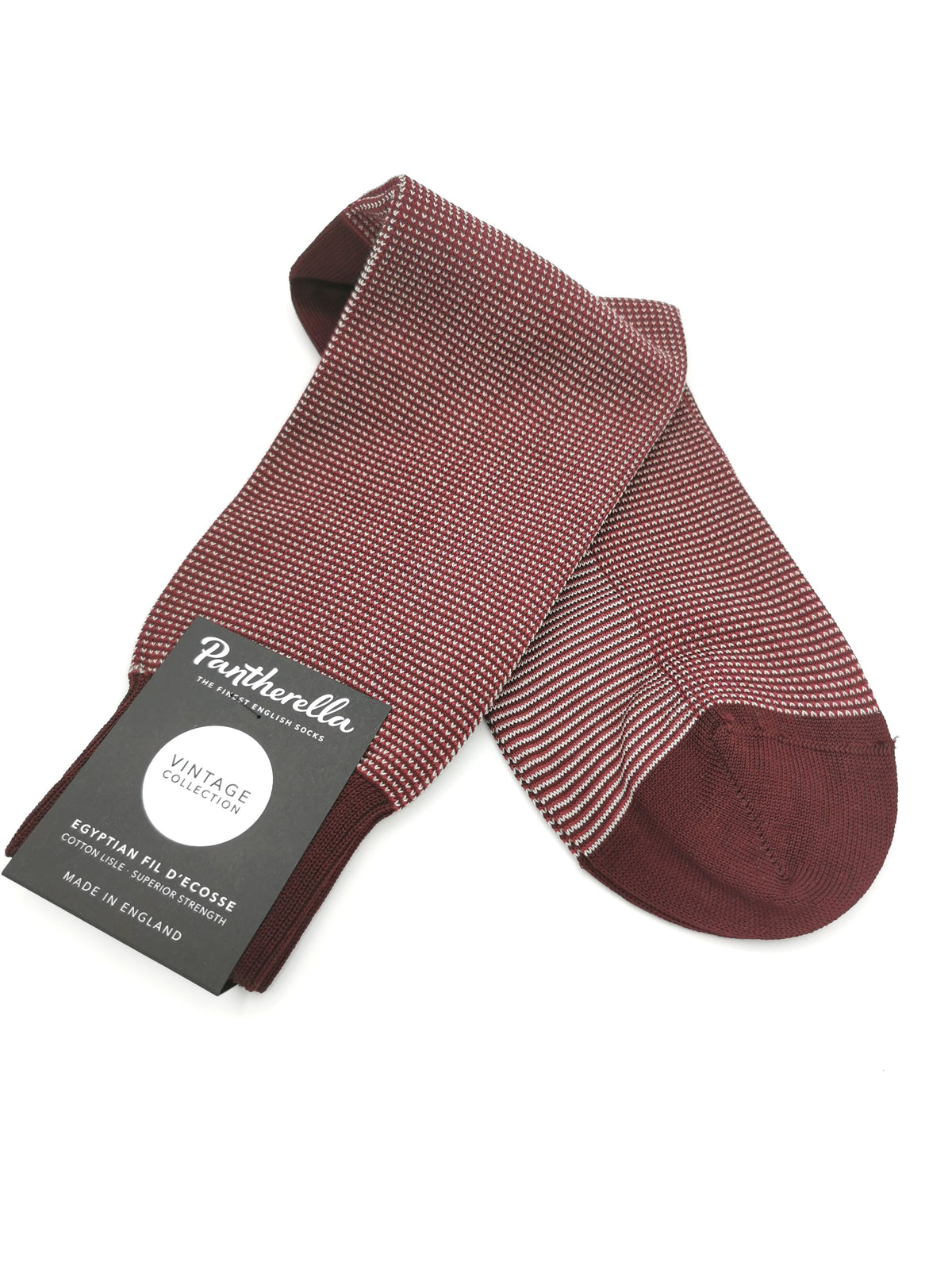 Pantherella lisle socks with small grid pattern