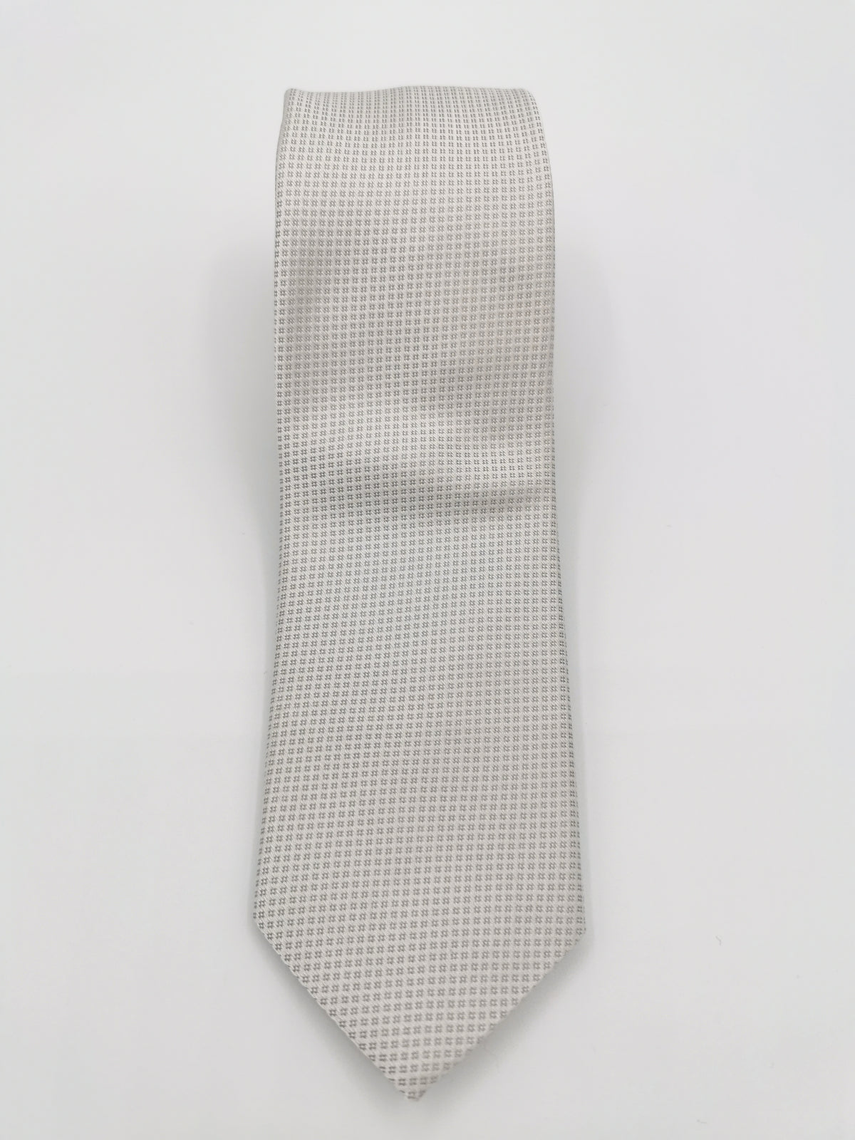 Ferala gray silk tie with small squares pattern