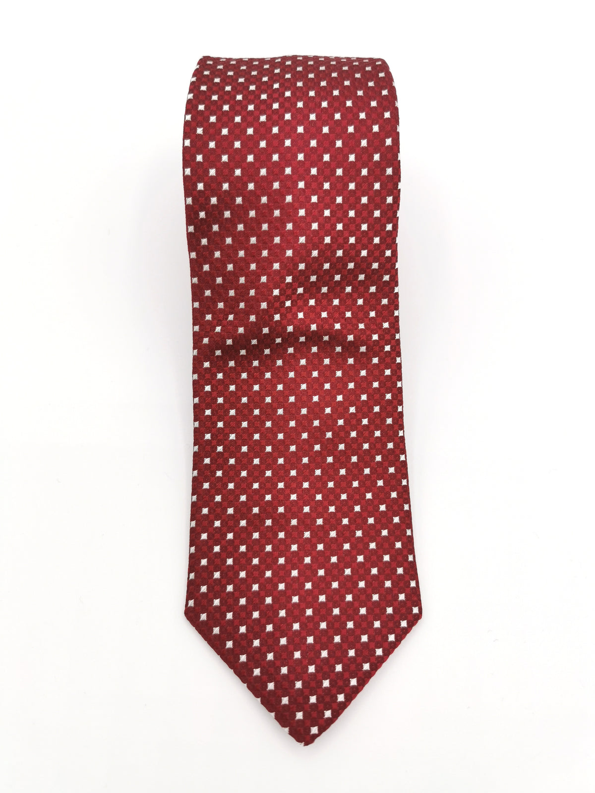 Ferala tie with red and white checkerboard pattern