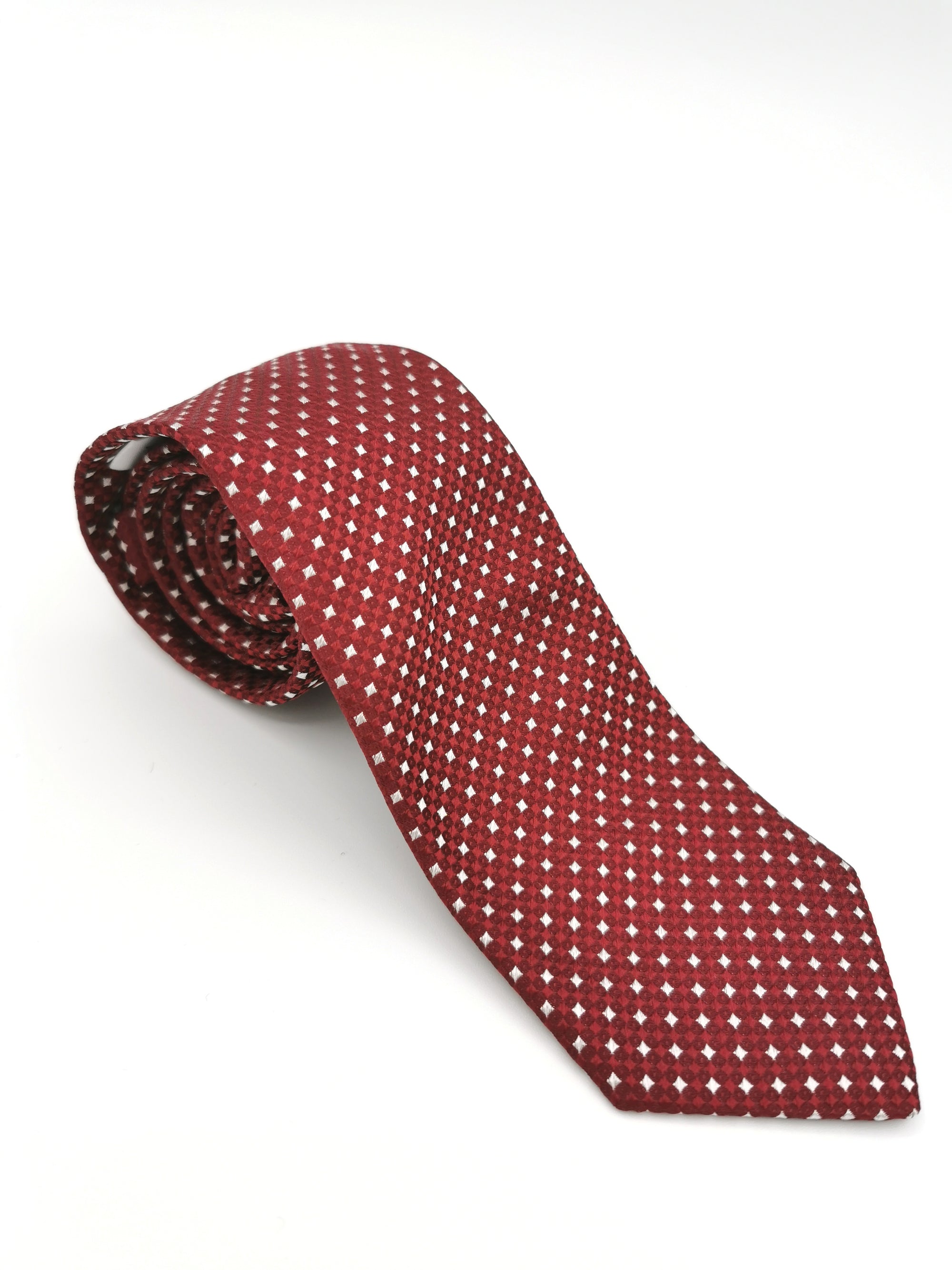Cravate Ferala à motif damier rouge et blanc