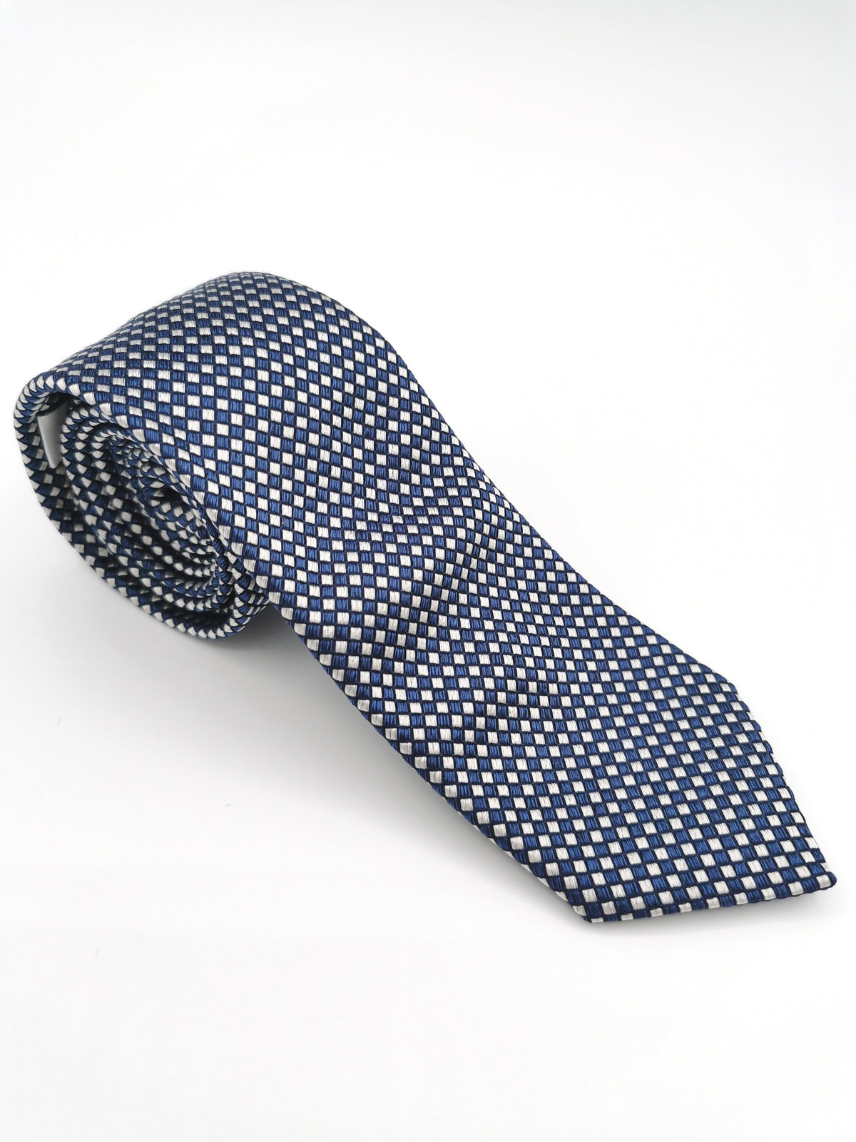 Ferala tie in blue and white checked silk